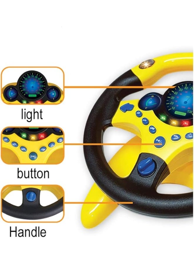 لعبة عجلة قيادة كهربائية لمحاكاة التعليم المبكر للاطفال متعددة الوظائف السيارة عالية المحاكاة مع الموسيقى والضوء القيادة التظاهرية للاولاد والبنات - Image 4